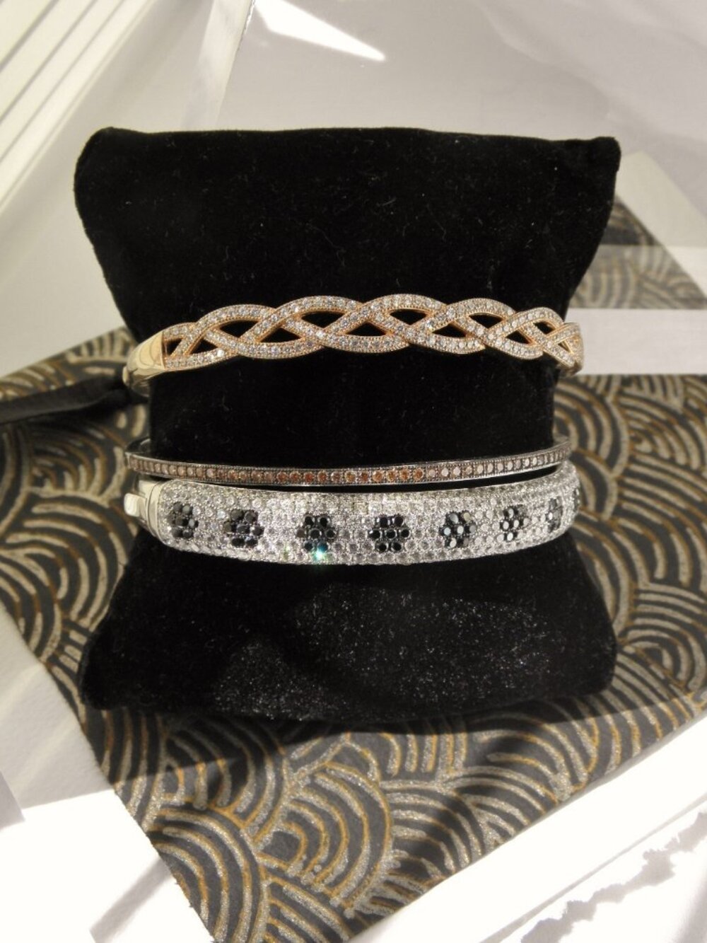 Brand new special safety buckle solid 925 sterling silver with CZ bangle - Picture 5 of 5